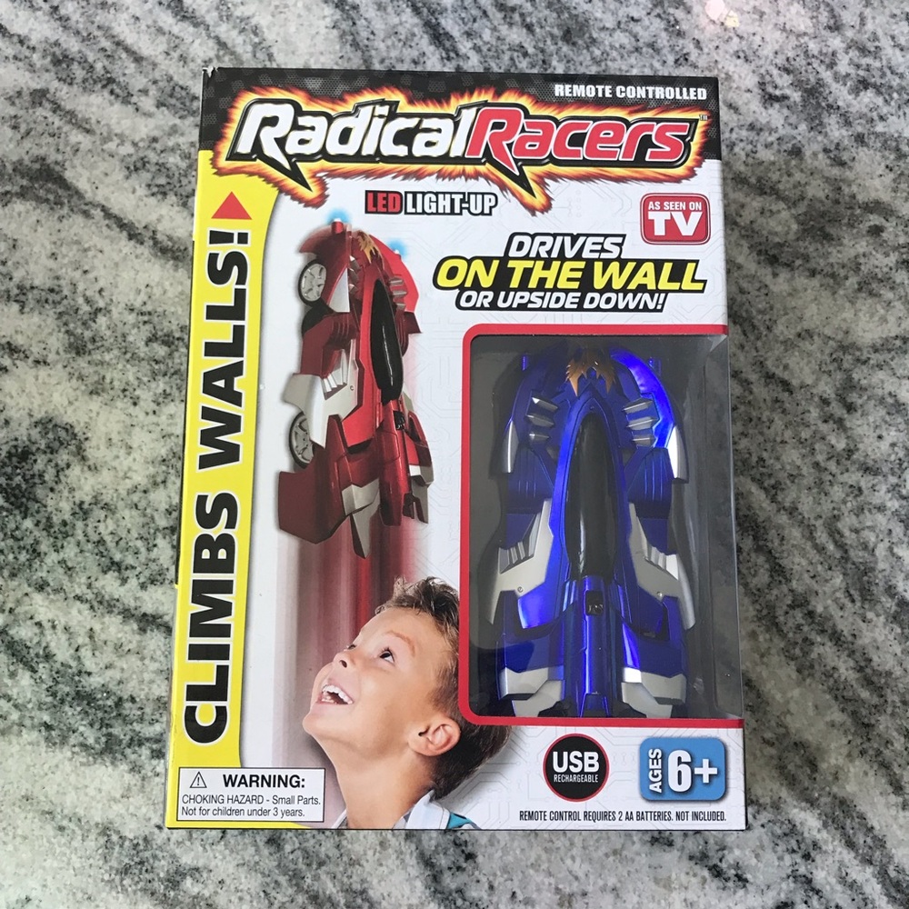 Radical Racers Remote Controlled LED Light-Up Rechargeable Wall Climbing Car Toy